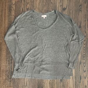 Per Se Olive Heathered Top